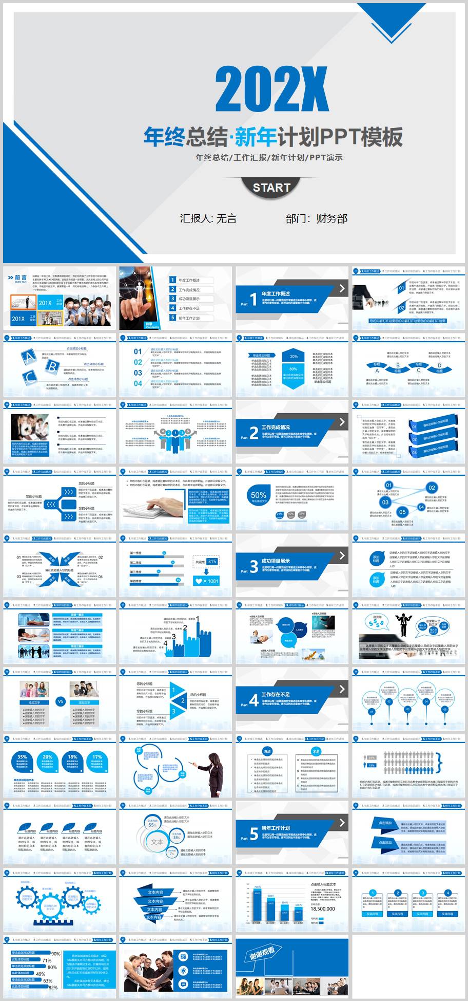 2022年年终总结新年计划PPT模板
