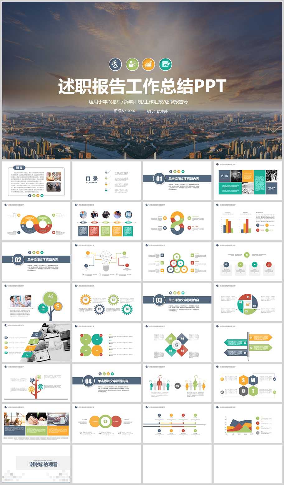 商务述职报告工作总结PPT