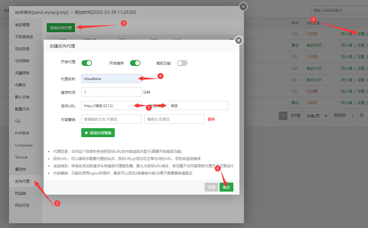 宝塔安装cloudreve并开启守护进程已经反向代理