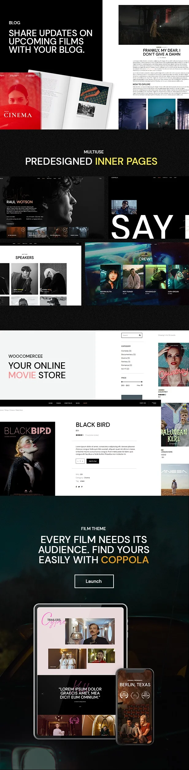 Coppola - 电影制作摄影视频录制工作室WordPress主题