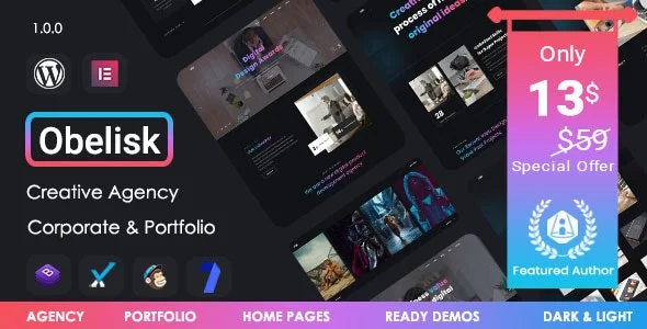 Obelisk – 响应式作品展示网站WordPress模板
