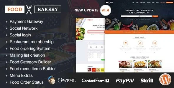 FoodBakery – 餐饮美食网站模板WordPress主题