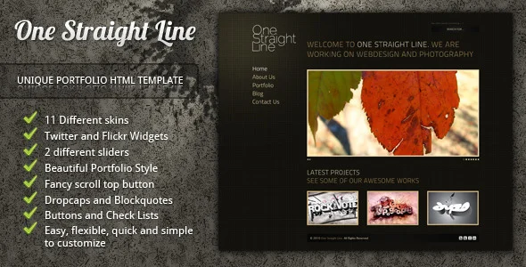 One Straight Line v1.5 - 独特作品展示HTML模板 One Straight Line v1.5 - 独特作品展示HTML模板