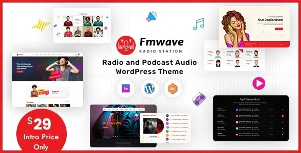 Fmwave – 电台音乐试听网站模板 WordPress 主题 + RTL