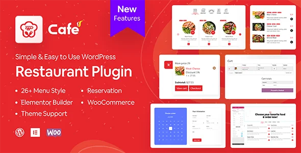 WP Cafe – 餐厅预订美食菜单食物订购WordPress模板