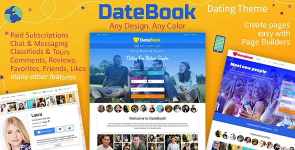 DateBook - 婚恋交友网站模板WordPress主题 DateBook - 婚恋交友网站模板WordPress主题