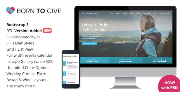 Born To Give – 慈善公益HTML5模板