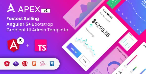 Apex – 后台管理Bootstrap 4 HTML模板