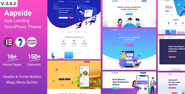 Aapside - App 应用程序着陆页模板WordPress主题