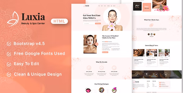 Luxia – 美容水疗中心网站HTML模板