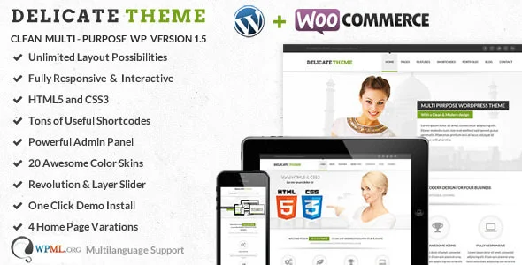 Delicate - 简约多用途网站模板WordPress主题 Delicate - 简约多用途网站模板WordPress主题