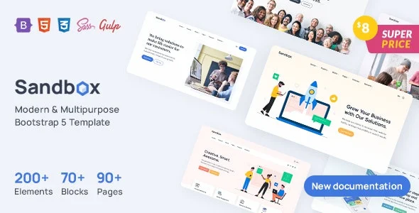 Sandbox – 现代多简洁用途企业网站 Bootstrap 5 模板