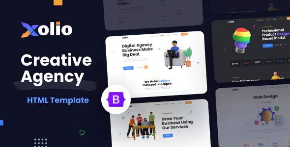 Xolio - 创意机构作品展示网站HTML5模板