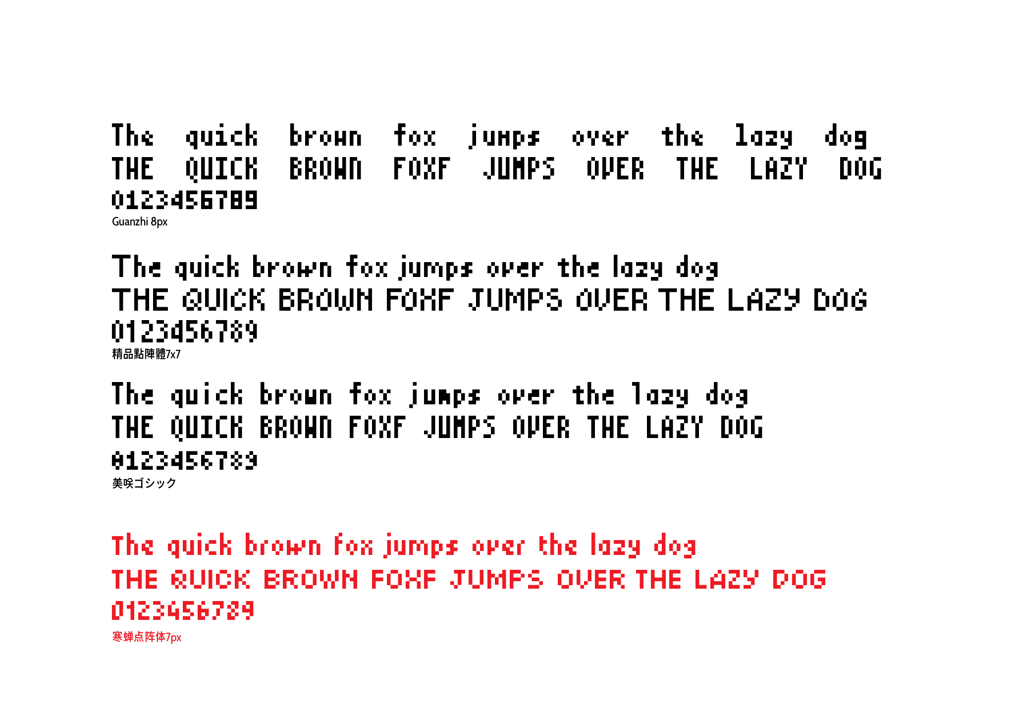 【寒蝉点阵体7px】集日文/繁体/简体/英文共13600个字符