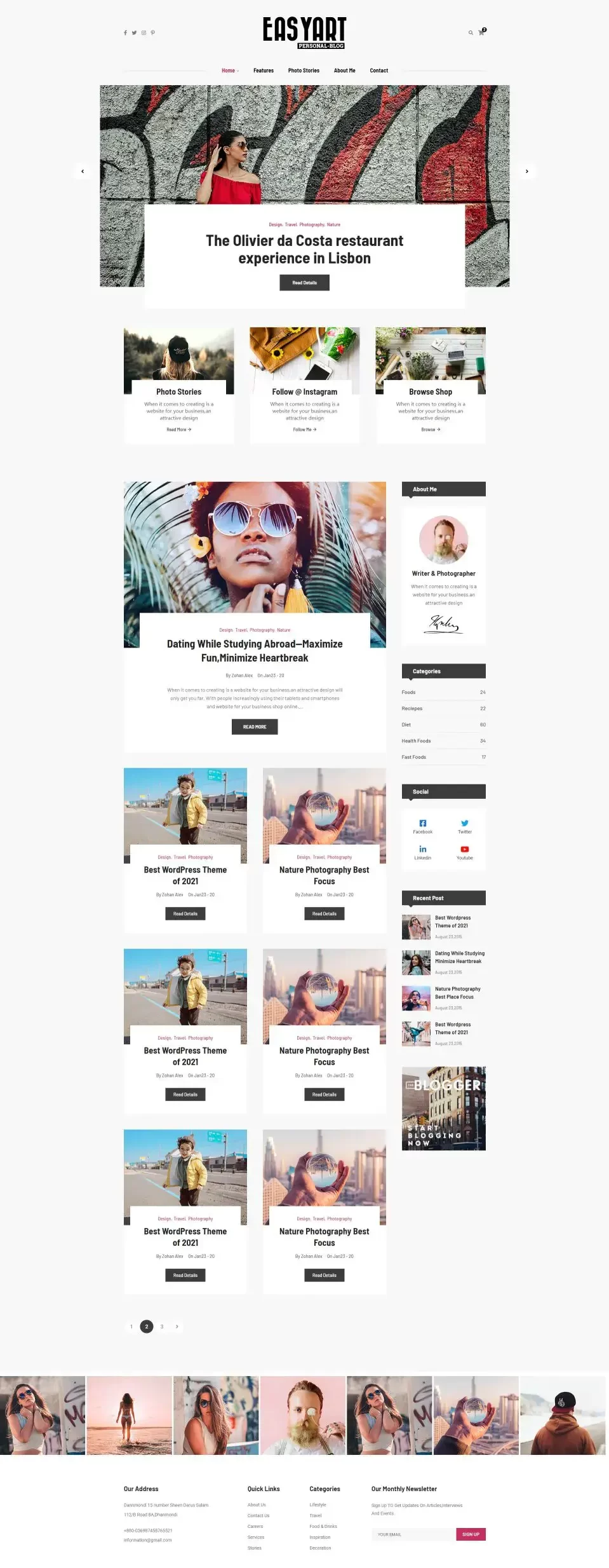 EasyArt 通用的bootstrap个人博客网页模板 EasyArt 通用的bootstrap个人博客网页模板