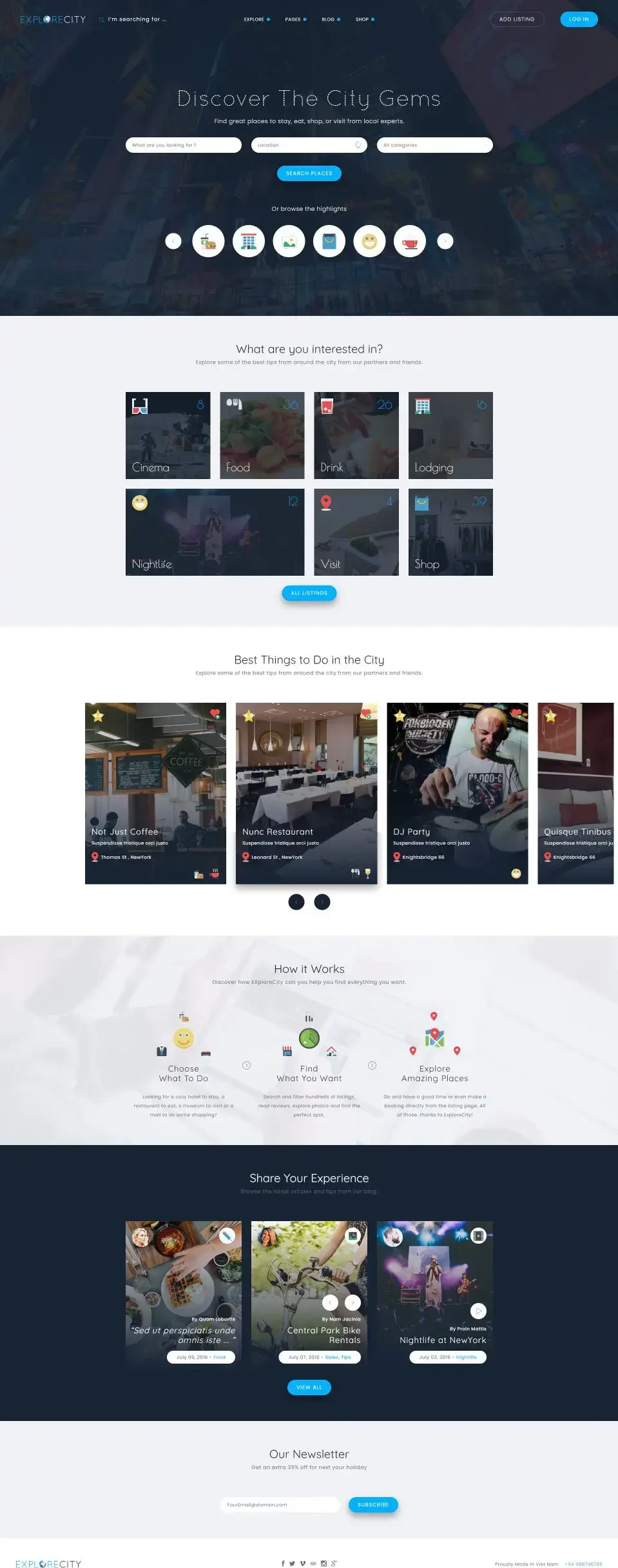ExploreCity 完美Bootstrap分类信息网站模板