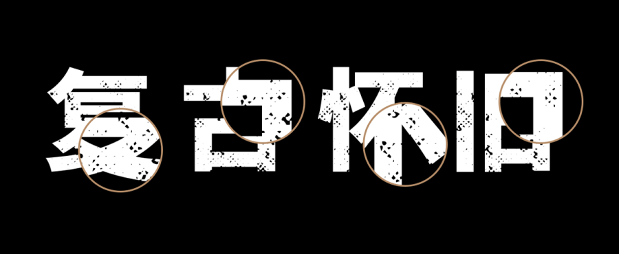 【素材集市社会体】独特的破旧斑驳字型，充满复古怀旧风