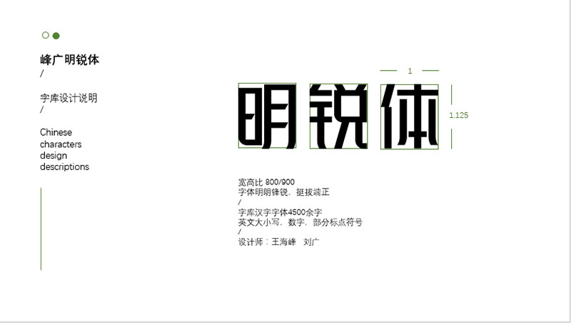 【峰广明锐体】免费商用字体，心光工作室出品