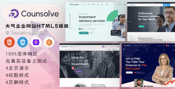 Counsolve 4种大气通用的企业官网模板
