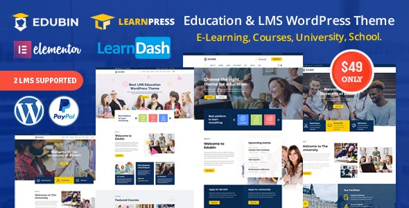 Edubin LMS学校教育培训网站WordPress主题 Edubin LMS学校教育培训网站WordPress主题