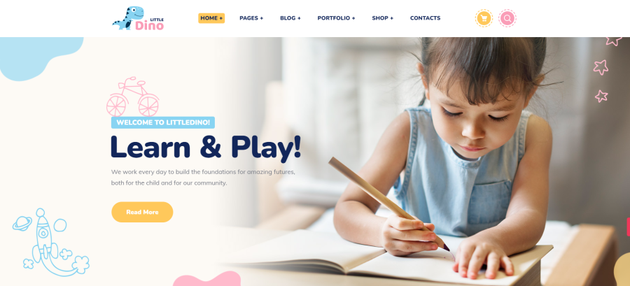 Littledino 现代儿童商店网站模板WordPress主题