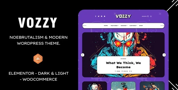 Vozzy 现代新野蛮主义博客网站WordPress模板