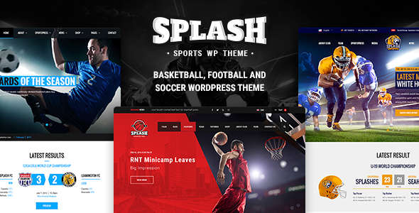 Splash 足球体育运动网站模板WordPress主题