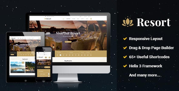 RESORT II 响应式旅游酒店客服名宿网站JOOMLA模板 V3.9.0