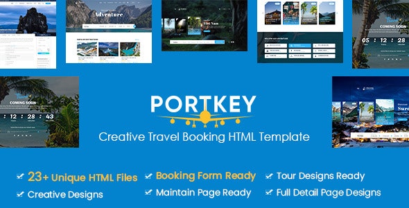 PortKey 旅游景点预定网站HTML5模板