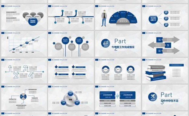 扁平化商务工作总结汇报述职PPT