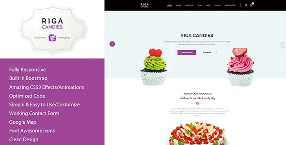 Riga – 冷饮糖果HTML模板