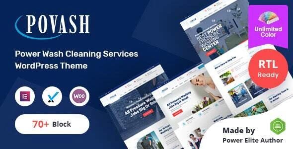 Povash – 电动清洗压力清洗家政WordPress模板