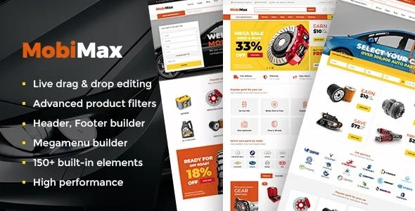 Mobimax - 汽车配件商店模板WordPress主题