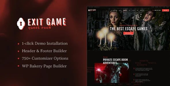 Exit Game – 密室逃脱行业网站模板WordPress主题