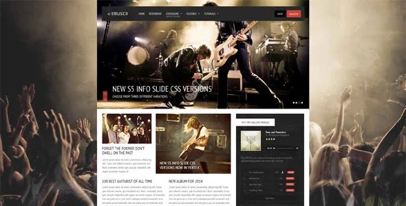 Joomla模板 S5 Emusica 音乐品牌 自适应主题