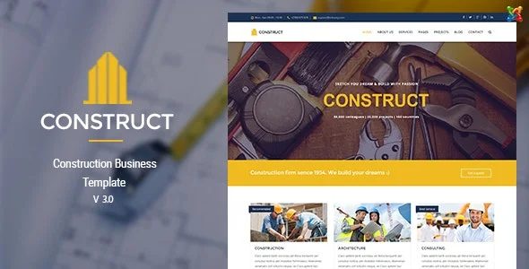 Construct – 建筑工程设计 Joomla 模板