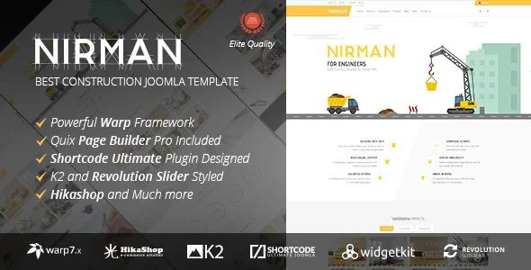 Nirman – 专业施工建筑Joomla模板