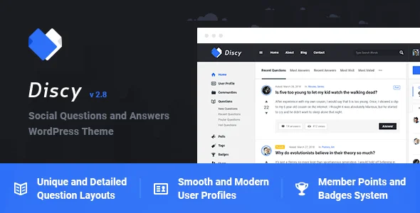 Discy – 社区问答知识库网站WordPress主题