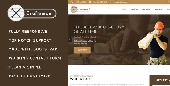Craftsman – 木工/建筑HTML模板