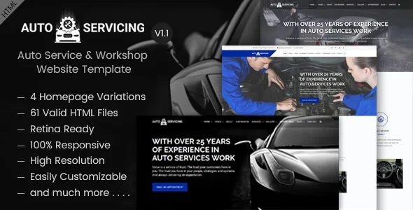 AutoServicing – 汽车维修HTML模板