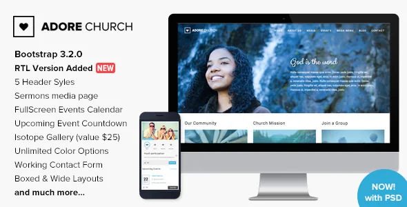 Adore Church v1.3 – 响应式公益慈善HTML5模板