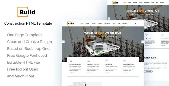Build – 建筑施工HTML模板