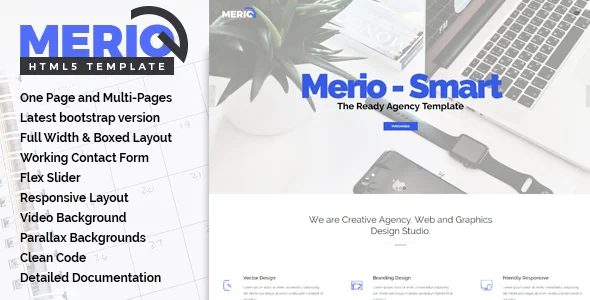 Merio – 创意单页视差HTML模板