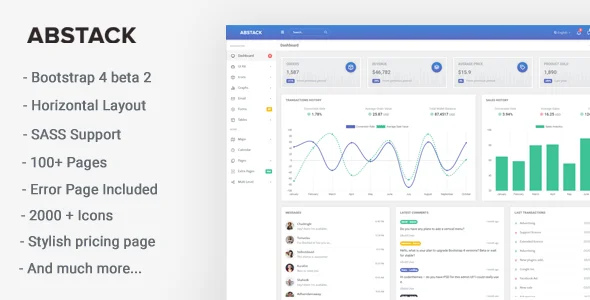 Abstack v1.1 – 响应式Bootstrap 4管理模板