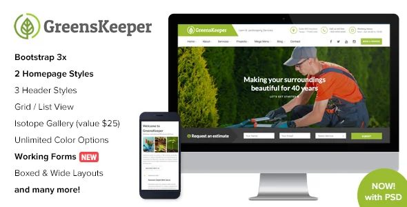 GreensKeeper v1.5 – 园艺园林绿化HTML5模板