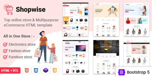Shopwise – eCommerce 电子商务网上商店 Bootstrap 5 模板