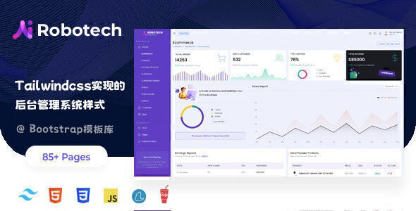 Robotech 基于Tailwindcss实现的后台管理系统样式