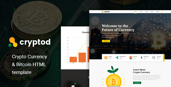 Cryptod 基于bootstrap4的比特币加密货币企业网站html模板