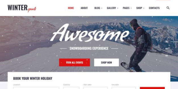 Winter Sports-冬季运动滑雪HTML5网站模板